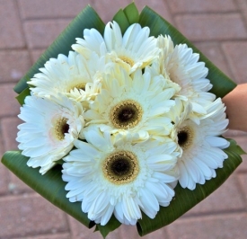 Buchet de mireasa din gerbera alba