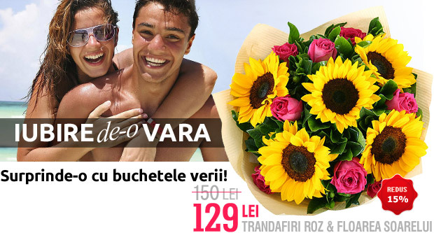 Buchete de vara, comanda floarea soarelui, flori de sezon